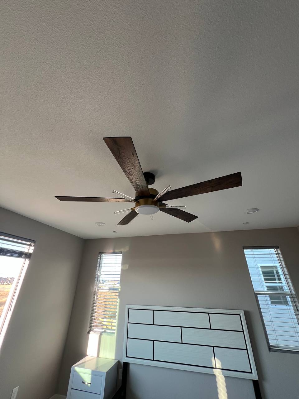 Ceiling fan and light fixture installation, and replacement of outdated lights with modern fixtures.
