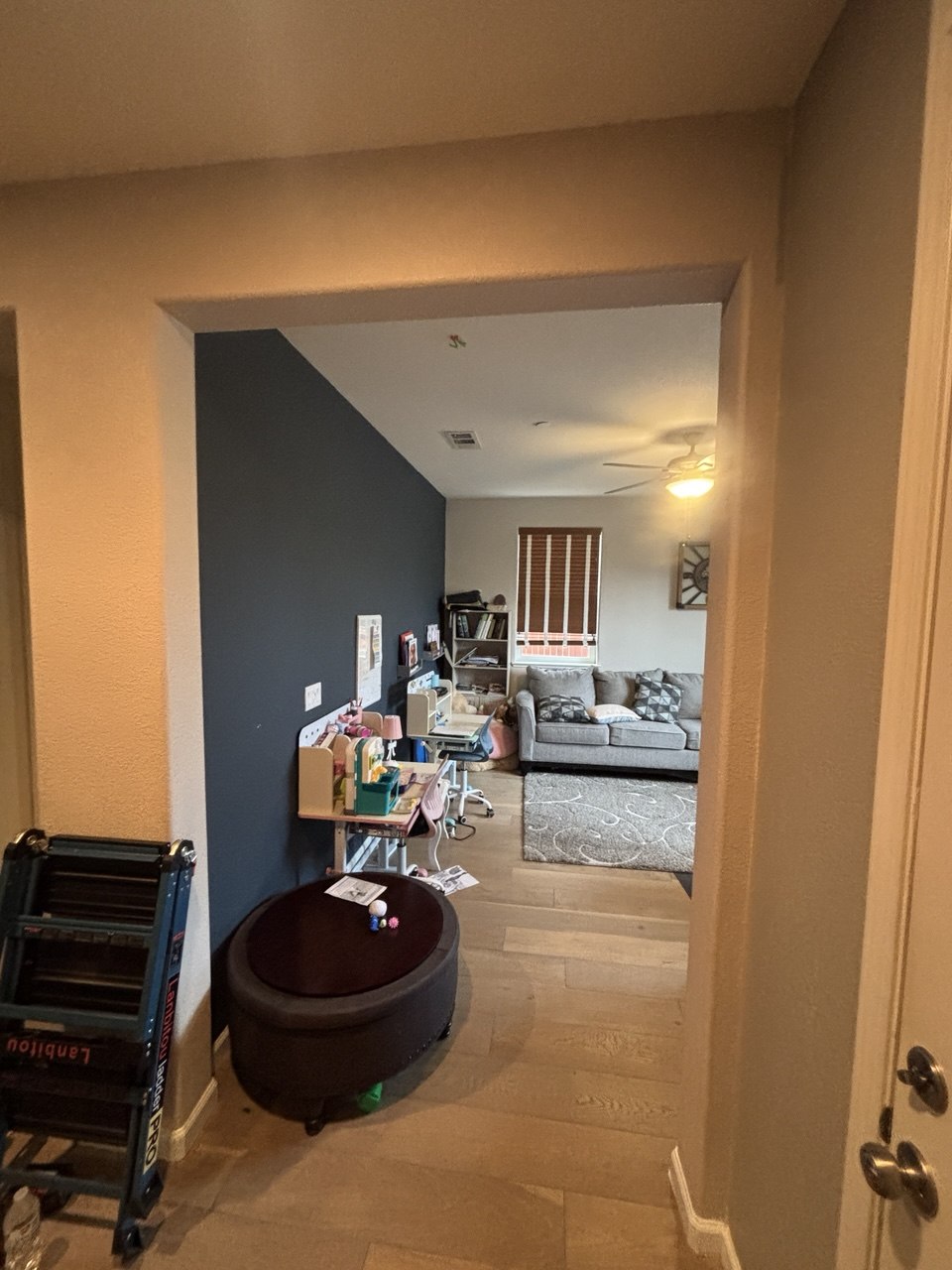 Room partitioning and sliding door installation.
